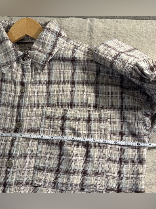 FREE PEOPLE WE THE FREE ASHLEY PLAID SHIRT IVORY COMBO KRISTA Medium - Picture 9 of 10